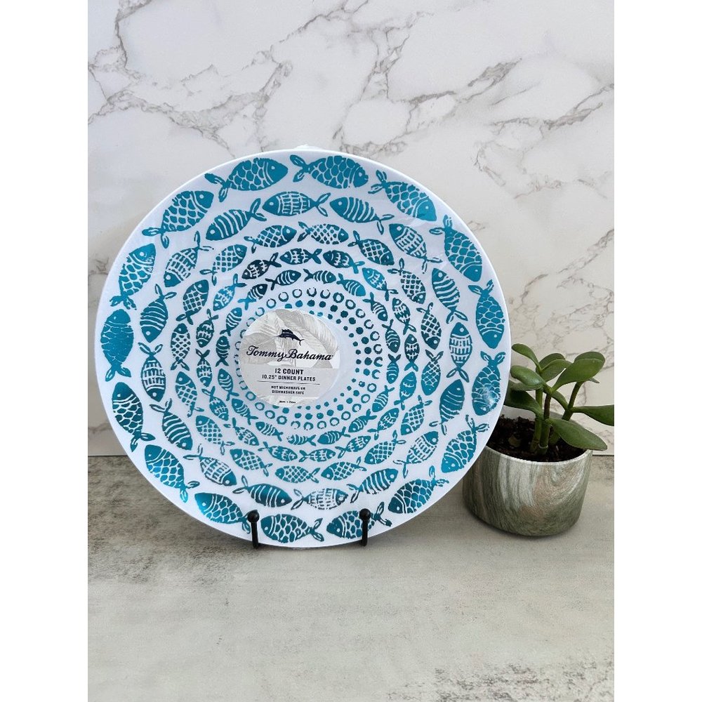 Tommy Bahama 12 Piece Fish Plate Set